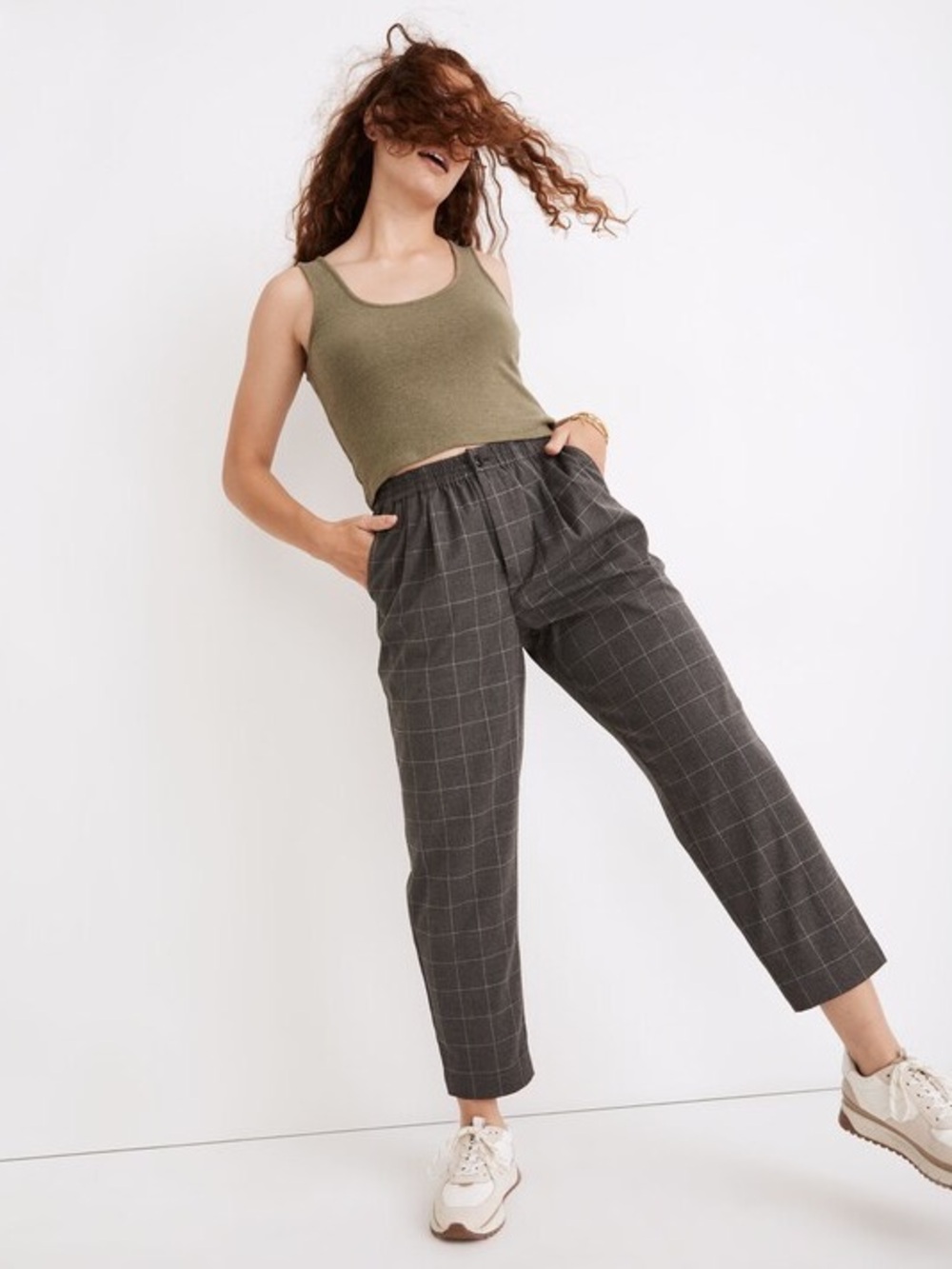 LIKE NEW Madewell plaid trouser track pants